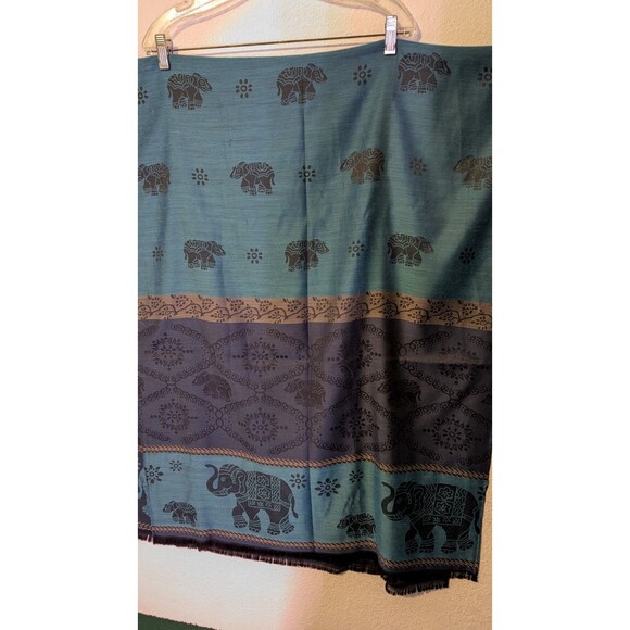 Scarf Shawl Earth Tones All Over Elephant Print Wrap 72" x 28" (712m) - Picture 1 of 1